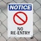 Signmission No Re-Entry OSHA Notice Sign, Plastic, 10in W x 14in L, 2PK OS-2PACK-NS-P-1014-V-14771 - alternate 2